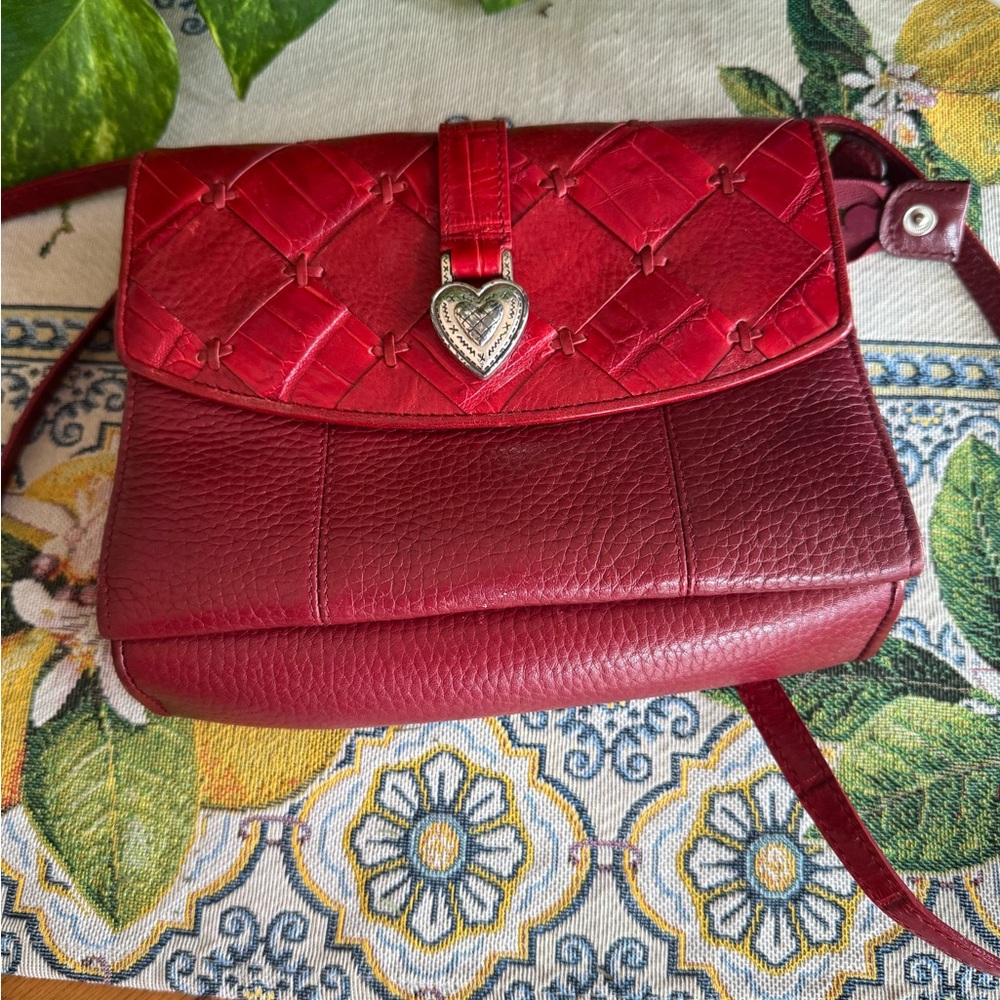 Brighton Red Crossbody Bag with Heart Accent